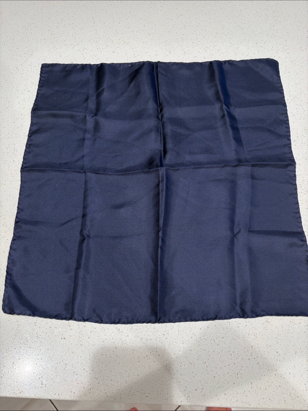 a. testoni Deep Navy Silk Pocket Square